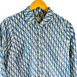 J. Crew Top Cotton Button Down Sea Horse Boy Shirt Womens Size Small
